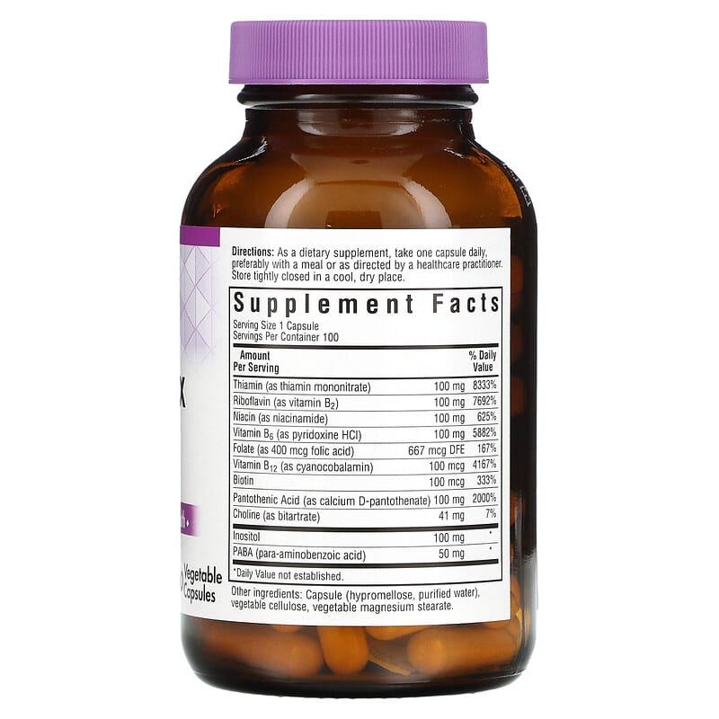 Bluebonnet Nutrition, B-Complex 100, 100 Vegetable Capsules 743715004184