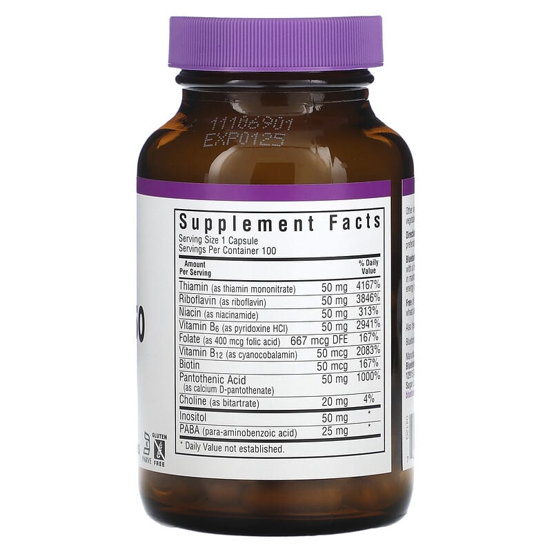 Bluebonnet Nutrition, B-Complex 50, 100 Vegetable Capsules 743715004122