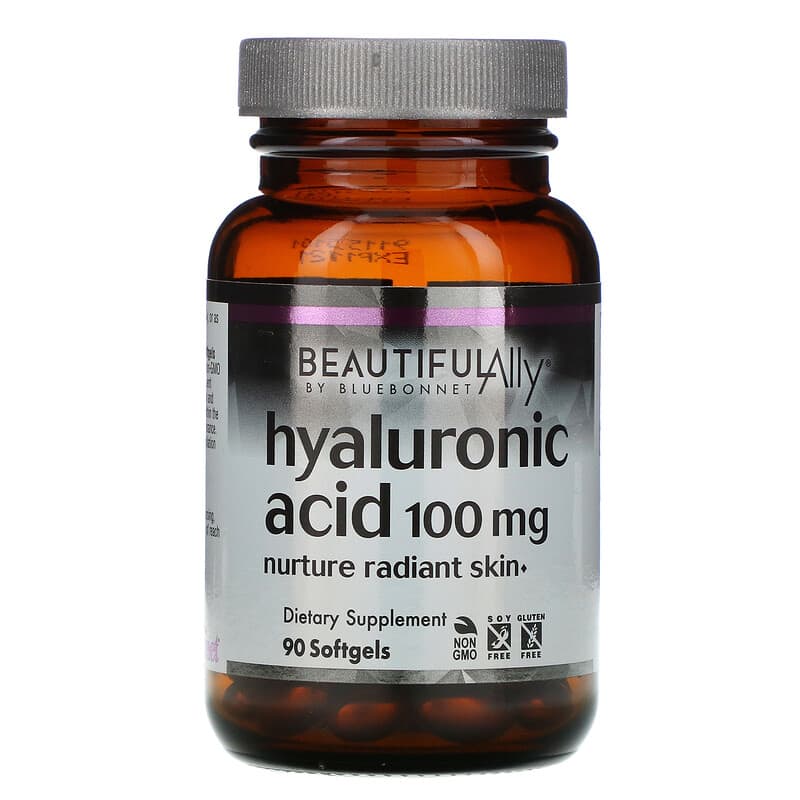 Bluebonnet Nutrition, Beautiful Ally, Hyaluronic Acid, 100 mg, 90 Softgels 743715015128