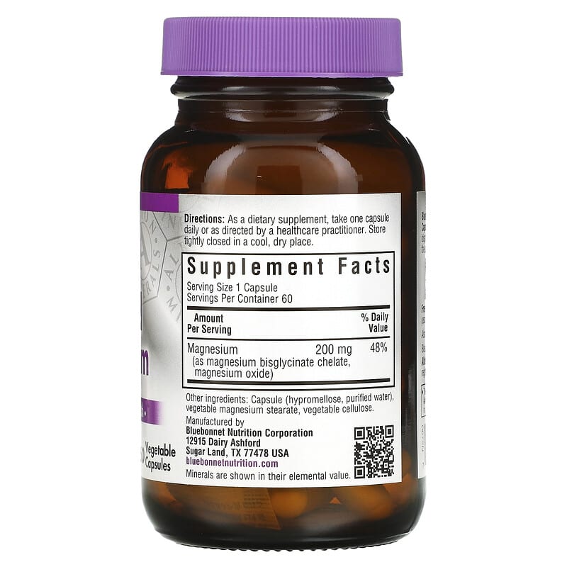 Bluebonnet Nutrition, Buffered Chelated Magnesium, 60 Vegetable Capsules 743715006720