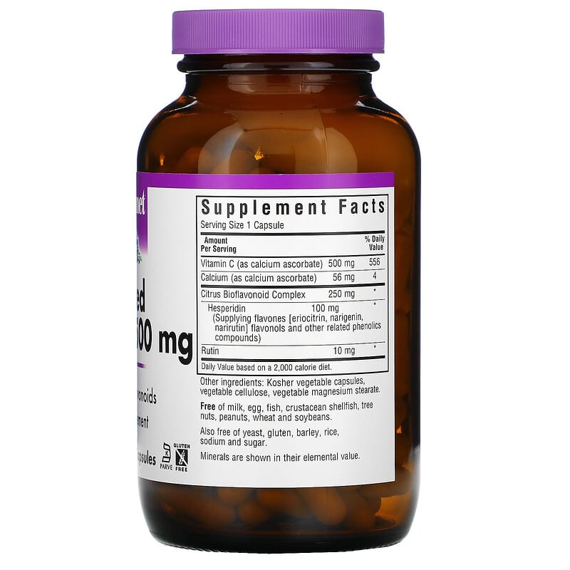 Bluebonnet Nutrition, Buffered Vitamin C, 500 mg, 180 Vegetable Capsules 743715005693
