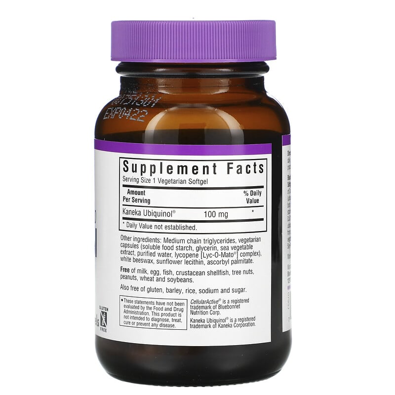 Bluebonnet Nutrition, CellularActive CoQ10, Ubiquinol, 100 mg, 60 Vegetarian Softgels 743715007932
