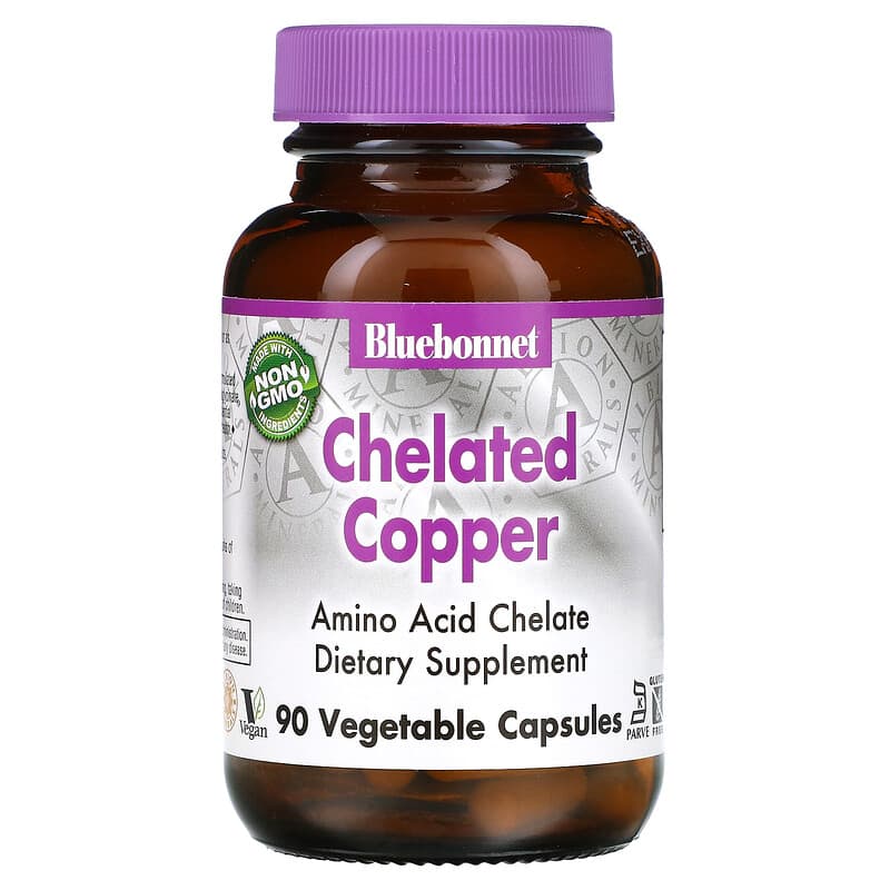 Bluebonnet Nutrition Chelated Copper 90 Vegetable Capsules 743715006652
