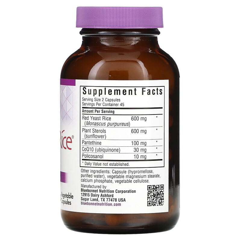 Bluebonnet Nutrition, CholesteRice, 90 Vegetable Capsules 743715011328