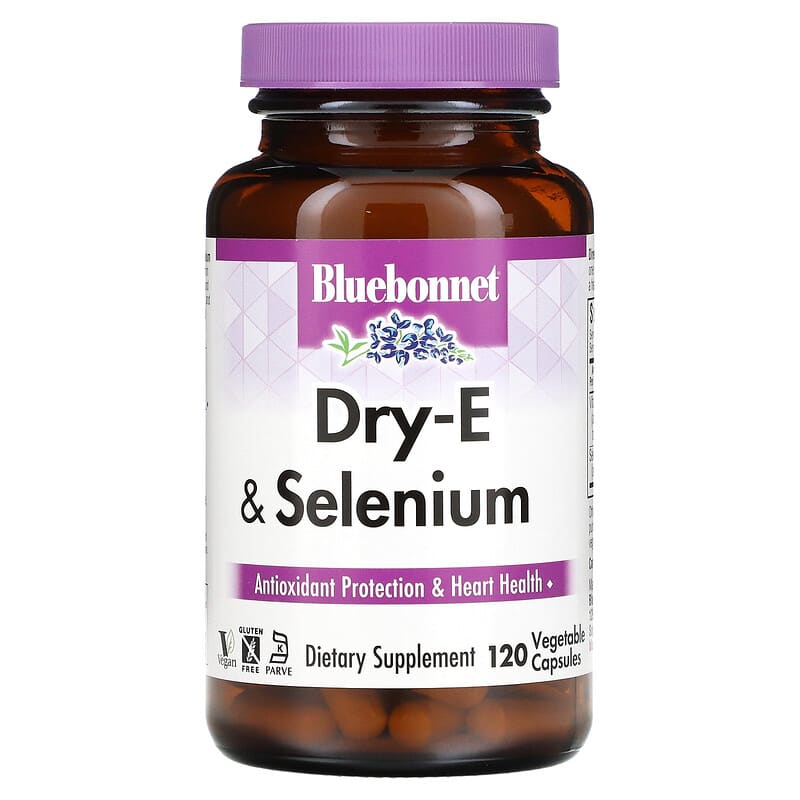 Bluebonnet Nutrition Dry-E & Selenium 120 Vegetable Capsules 743715006324