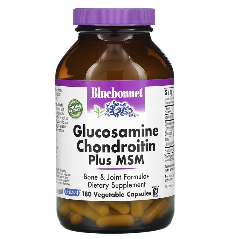 Bluebonnet Nutrition Glucosamine Chondroitin Plus MSM 180 Vegetable Capsules 743715011212