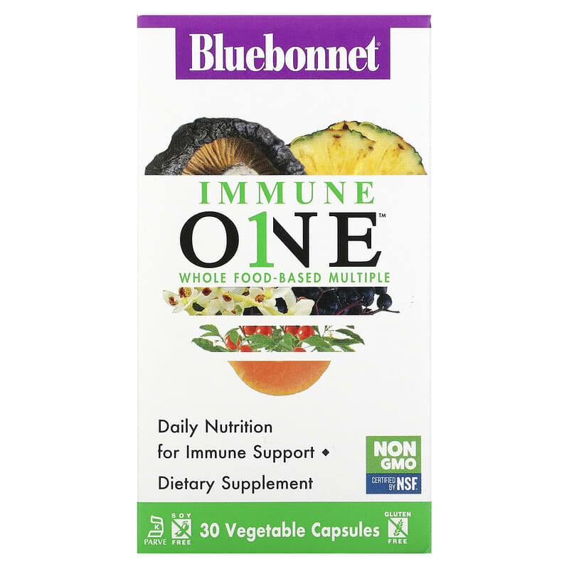 Bluebonnet Nutrition Immune One Whole Food-Based Multiple 30 Vegetable Capsules 743715001930