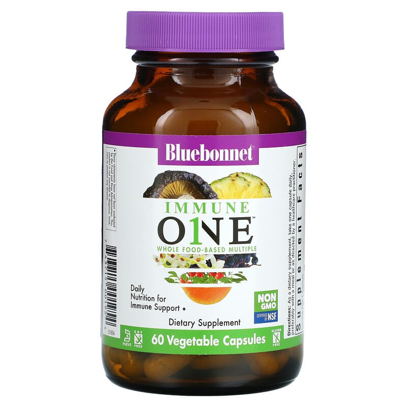 Bluebonnet Nutrition, Immune One, Whole Food-Based Multiple, 60 Vegetable Capsules 743715001954