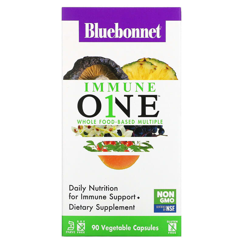 Bluebonnet Nutrition Immune One Whole Food-Based Multiple 90 Vegetable Capsules 743715001978