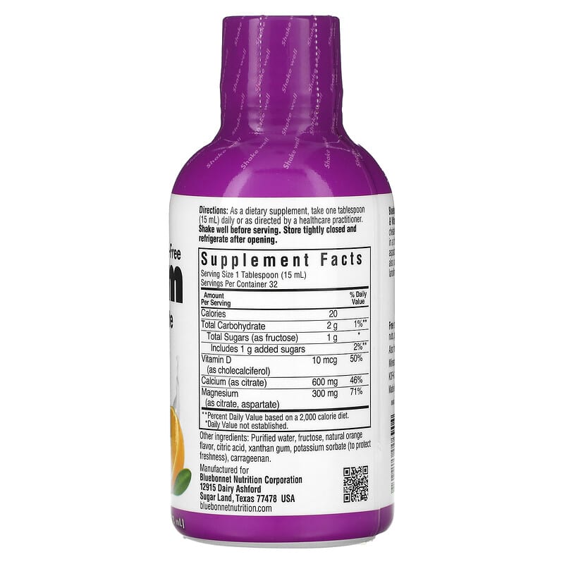 Bluebonnet Nutrition, Liquid Calcium Magnesium Citrate & Vitamin D3, Orange , 16 fl oz (473 ml) 743715006904