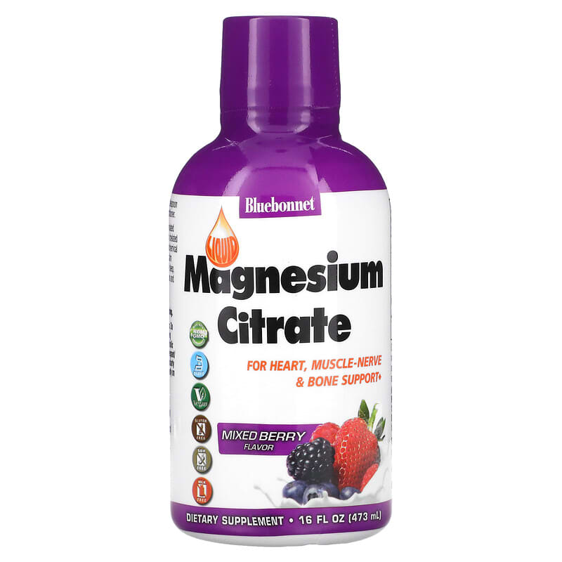 Bluebonnet Nutrition Liquid Magnesium Citrate Mixed Berry  16 fl oz (473 ml) 743715007031