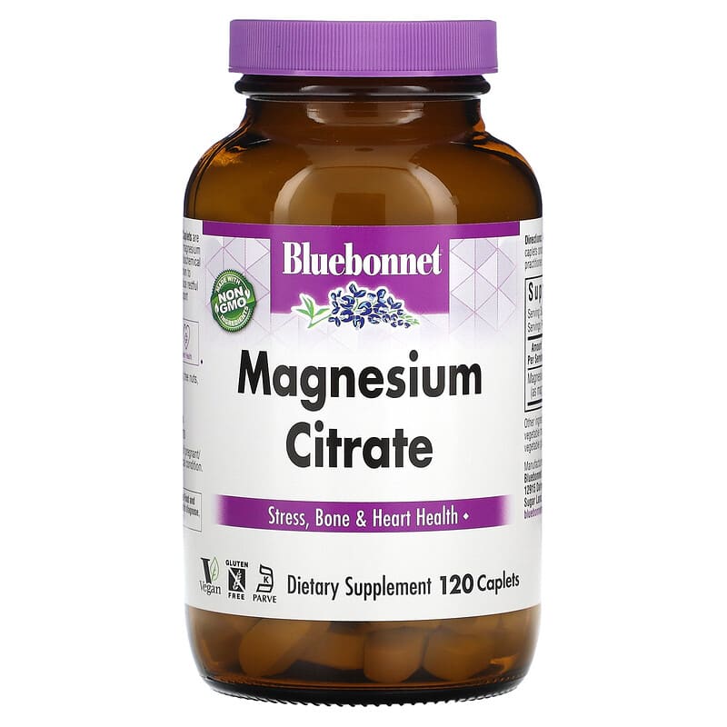 Bluebonnet Nutrition Magnesium Citrate 120 Caplets 743715007314