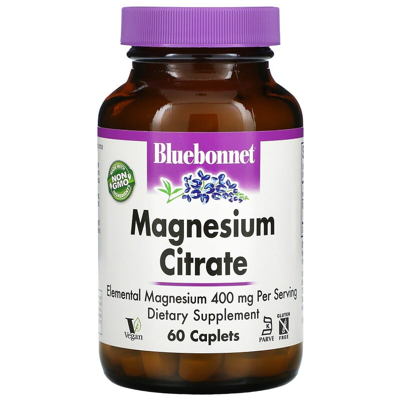 Bluebonnet Nutrition Magnesium Citrate 400 mg 60 Caplets 743715007291