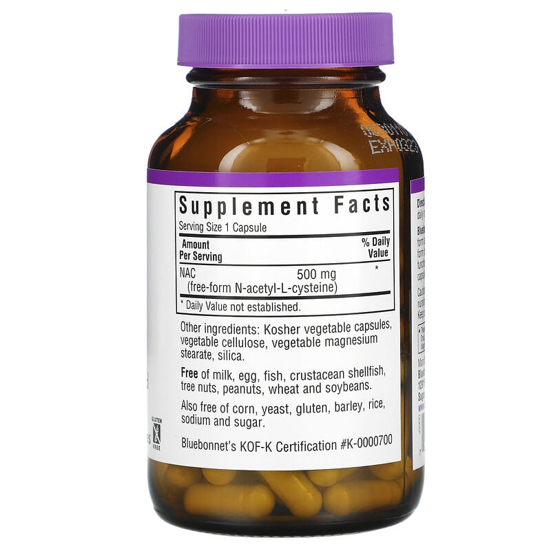 Bluebonnet Nutrition, NAC, 500 mg, 90 Vcaps 743715000650