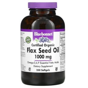 Bluebonnet Nutrition Organic Flax Seed Oil 1,000 mg 250 Softgels 743715009233