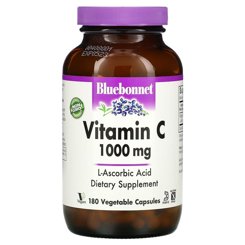 Bluebonnet Nutrition Vitamin C 1,000 mg 180 Vegetable Capsules 743715005181