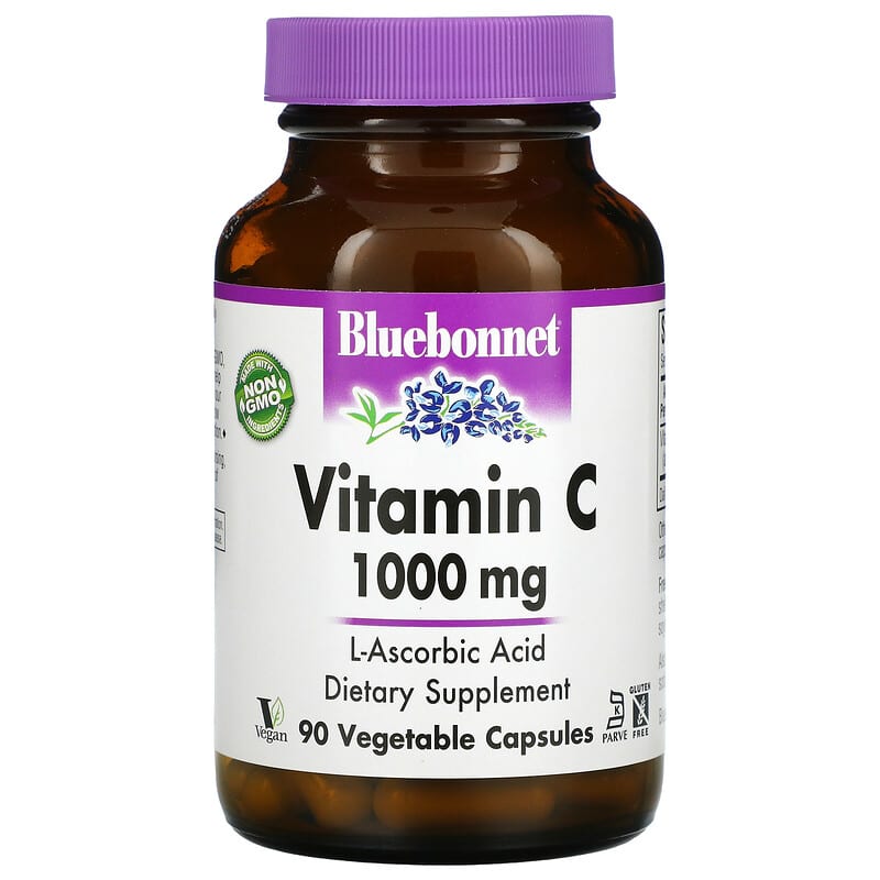 Bluebonnet Nutrition Vitamin C 1,000 mg 90 Vegetable Capsules 743715005167
