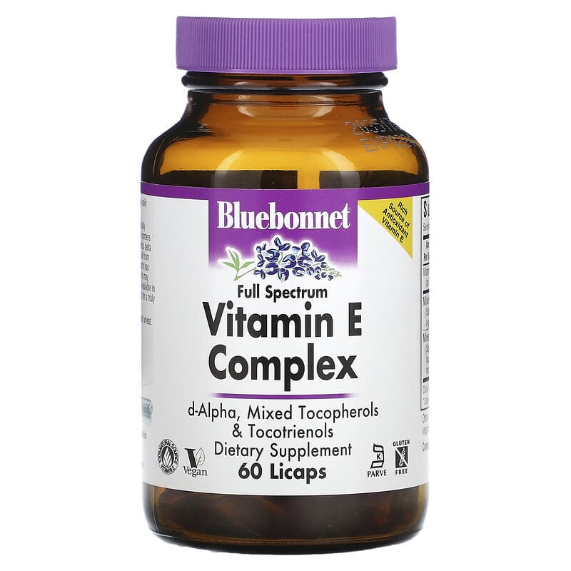 Bluebonnet Nutrition Vitamin E Complex Full Spectrum  60 Licaps 743715006010