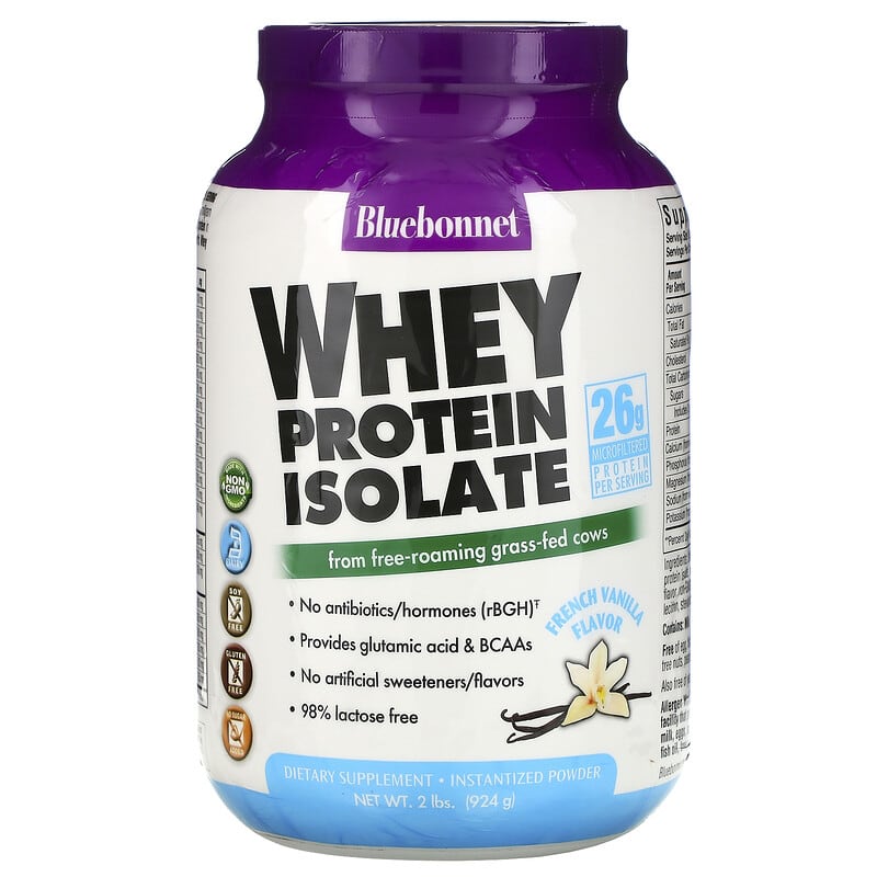 Bluebonnet Nutrition Whey Protein Isolate French Vanilla 2 lbs (924 g) 743715015654