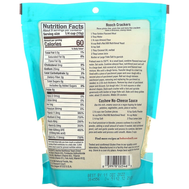 Bob's Red Mill, Large Flake Nutritional Yeast, Gluten Free, 5 oz (142 g) 39978025463