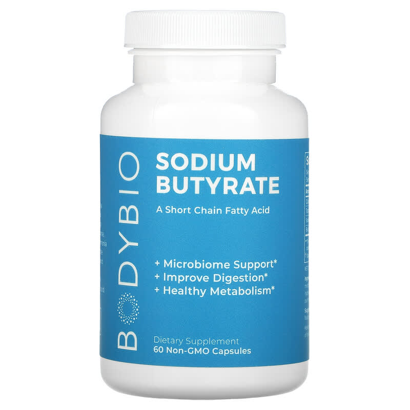 BodyBio Sodium Butyrate 60 Non-GMO Capsules 743474999929