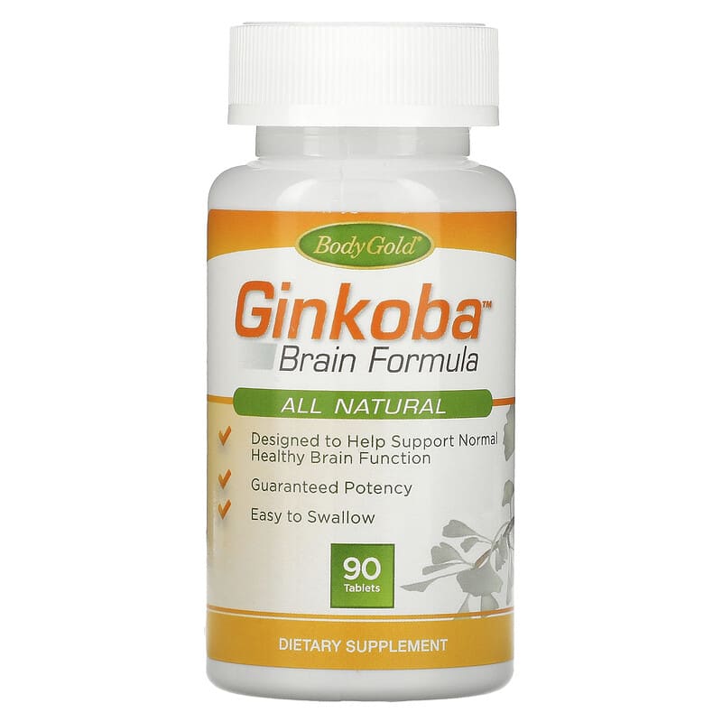 BodyGold, Ginkoba Brain Formula, 90 Tablets 793190020261