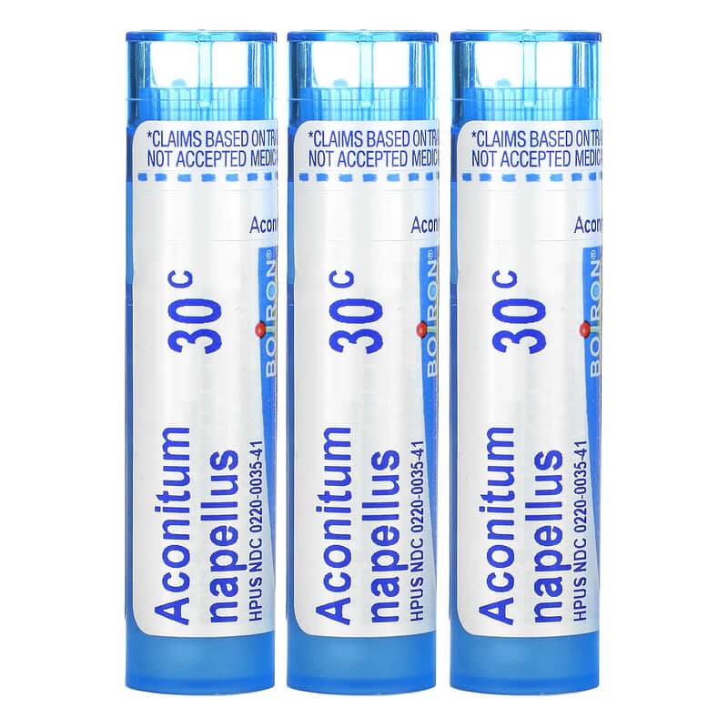 Boiron, Aconitum, Fever Relief, Meltaway Pellets, 30C, 3 Tubes, 80 Pellets Each 306969003541