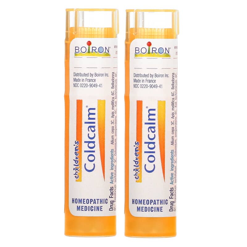 Boiron, Coldcalm, Children's Cold Relief, 3+ and Older, 2 Tubes, Approx. 80 Quick Dissolving Pellets Each 306969049426