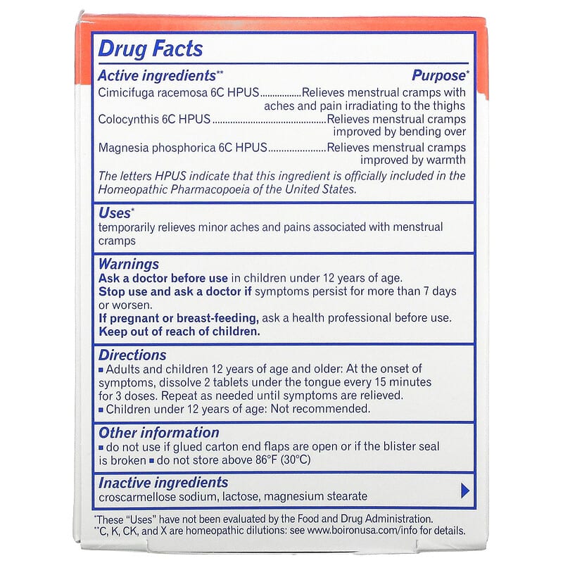 Boiron, Cyclease Cramp, Menstrual Cramps, 60 Quick-Dissolving Tablets 306969078044