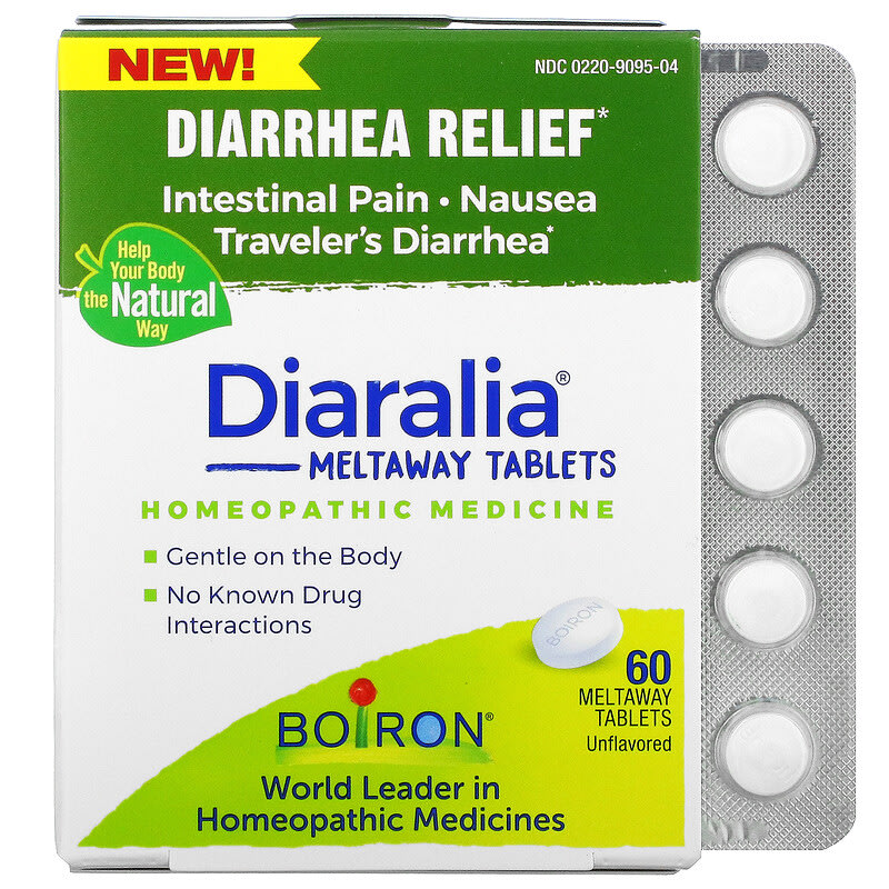 Boiron Diaralia Diarrhea Relief Unflavored 60 Meltaway Tablets 306969095041