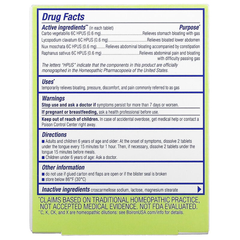 Boiron, Gasalia, Gas Relief, Unflavored, 60 Meltaway Tablets 306962609603