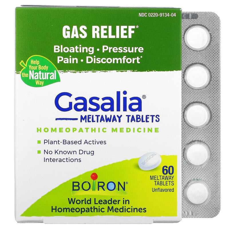 Boiron Gasalia Gas Relief Unflavored 60 Meltaway Tablets 306962609603