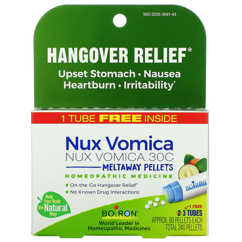 Boiron Single Remedies Nux Vomica 30C 3 Tubes Approx 80 Pellets Each 306962844240