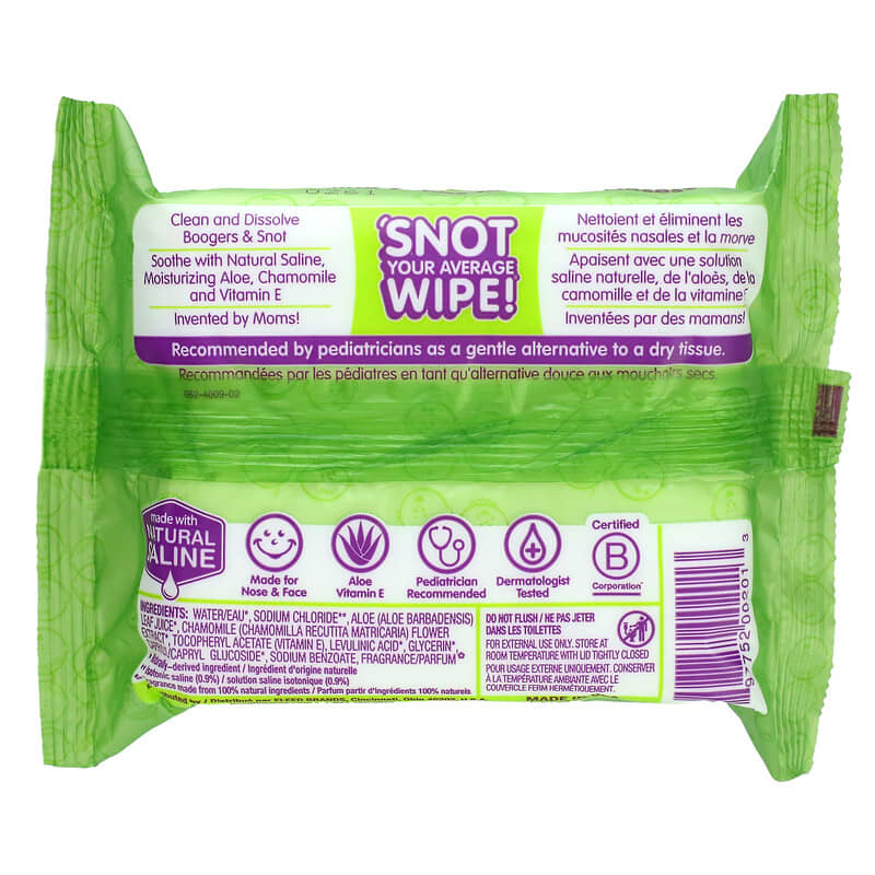 Boogie Wipes, Gentle Saline Nose Wipes, Fresh Scent, 30 Wipes 897752002013