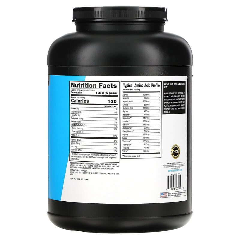 BPI Sports, ISO HD, 100% Pure Isolate Protein, Chocolate Brownie, 4.9 lbs (2,208 g) 810516031203