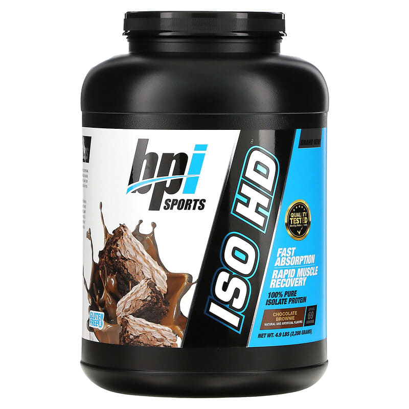BPI Sports ISO HD 100% Pure Isolate Protein Chocolate Brownie 4.9 lbs (2,208 g) 810516031203