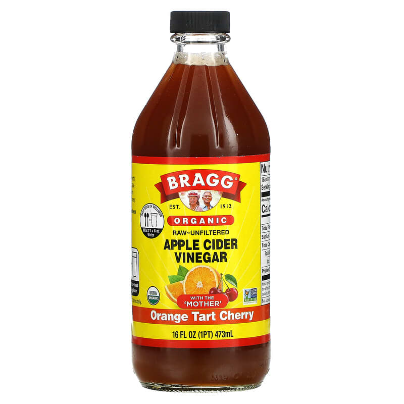 Bragg Organic Apple Cider Vinegar Raw-Unfiltered Orange Tart Cherry 16 fl oz (473 ml) 74305015168