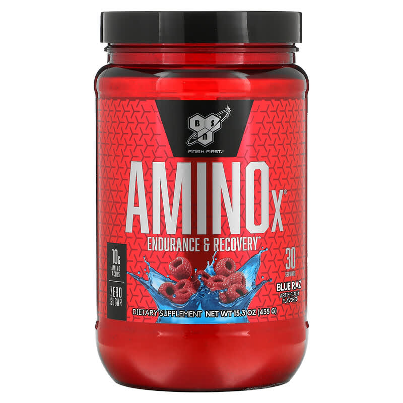 BSN AminoX Endurance & Recovery Blue Raz 15.3 oz (435 g) 834266003389