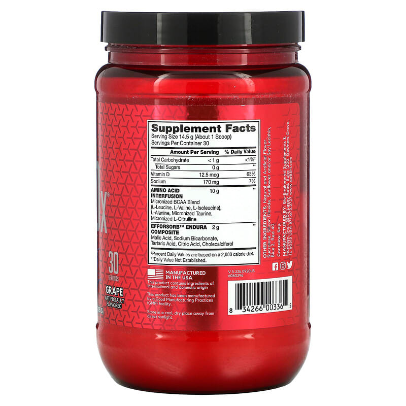 BSN, AminoX, Endurance & Recovery, Grape, 15.3 oz (435 g) 834266003365