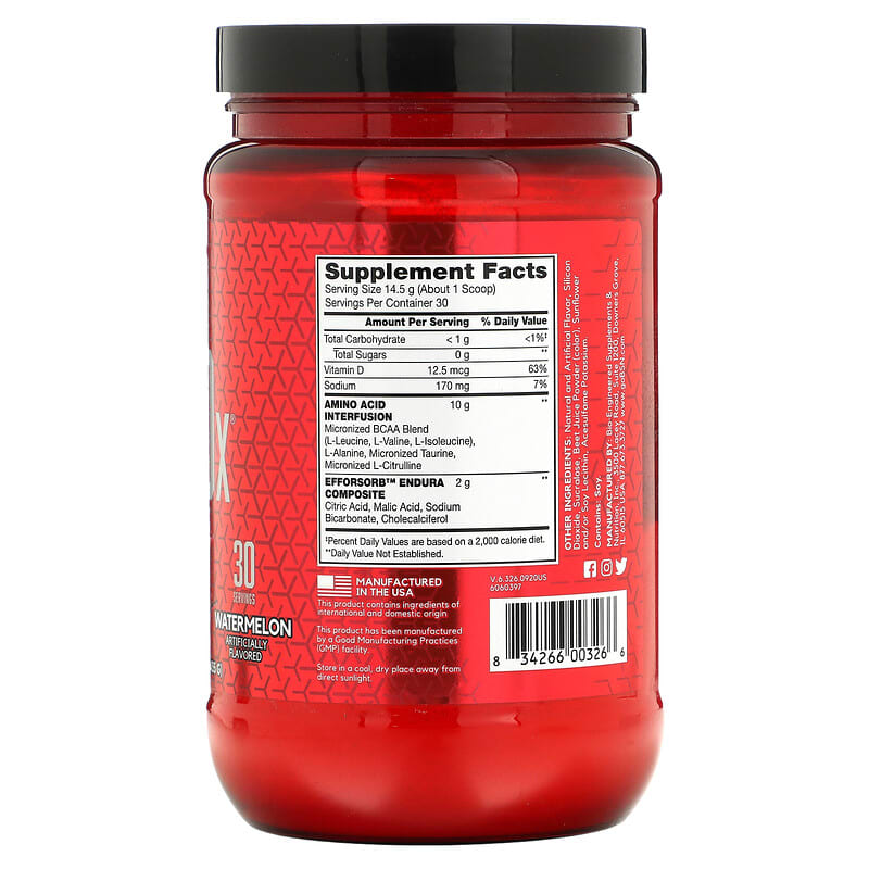 BSN, AminoX, Endurance & Recovery, Watermelon, 15.3 oz (435 g) 834266003266