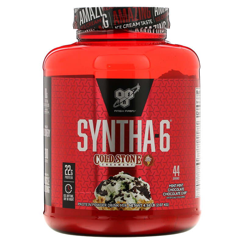 BSN Syntha-6 Cold Stone Creamery Mint Mint Chocolate Chocolate Chip 4.56 lb (2.07 kg) 834266008827