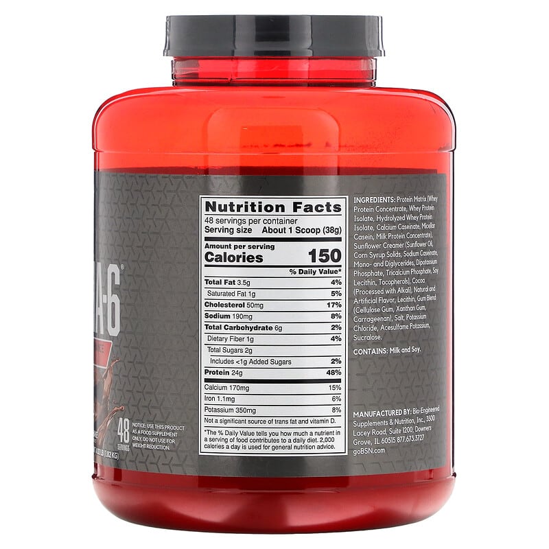 BSN, Syntha-6 Edge, Protein Powder Drink Mix, Chocolate Milkshake, 4.02 lb (1.82 kg) 834266005697