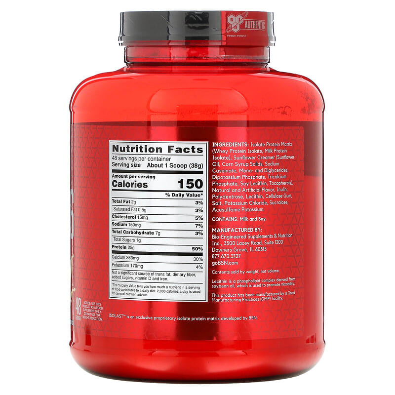 BSN, Syntha-6 Isolate, Protein Powder Drink Mix, Vanilla Ice Cream, 4.02 lbs (1.82 kg) 834266076109