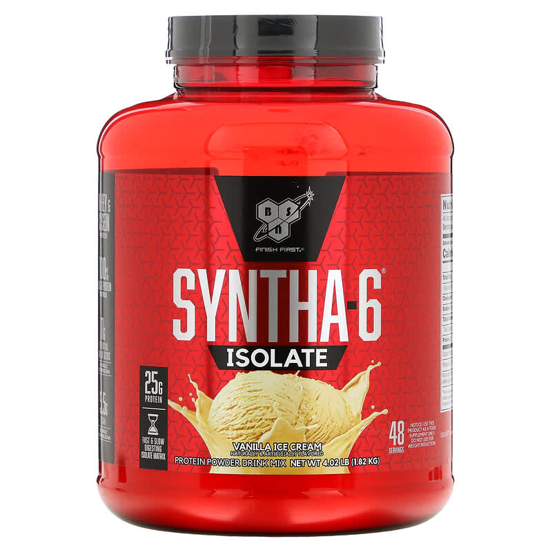 BSN Syntha-6 Isolate Protein Powder Drink Mix Vanilla Ice Cream 4.02 lbs (1.82 kg) 834266076109