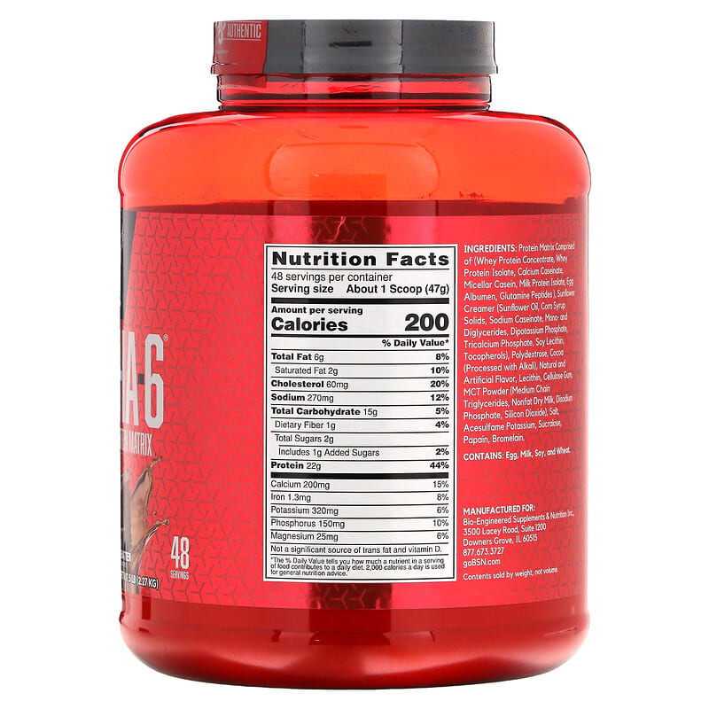 BSN, Syntha-6, Ultra Premium Protein Matrix, Chocolate Cake Batter, 5 lb (2.27 kg) 834266007424