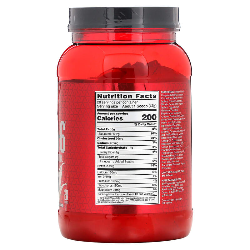 BSN, Syntha-6, Ultra Premium Protein Matrix, Cookies & Cream, 2.91 lb (1.32 kg) 834266006304