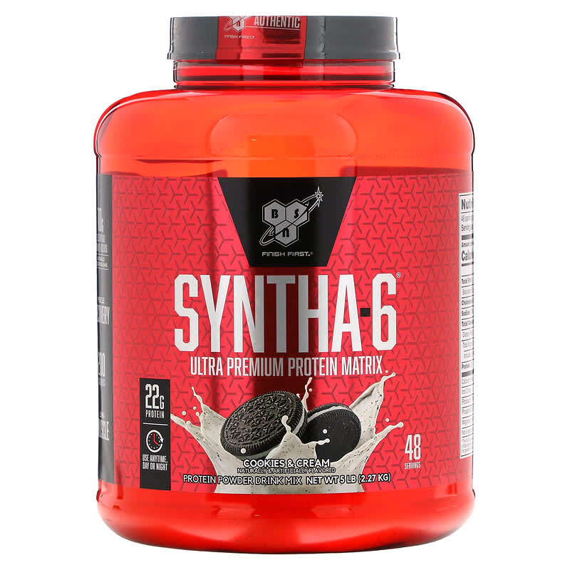 BSN Syntha-6 Ultra Premium Protein Matrix Cookies & Cream 5 lbs (2.27 kg) 834266007301