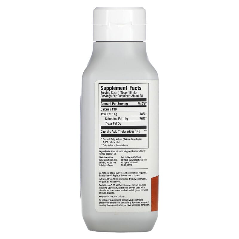 BulletProof, Brain Octane, C8 MCT Oil, 14 fl oz (414 ml) 815709024246