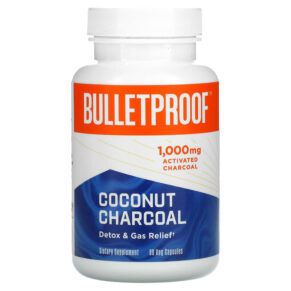 BulletProof Coconut Charcoal Detox & Gas Relief 1,000 mg 90 Veg Capsules 815709020828
