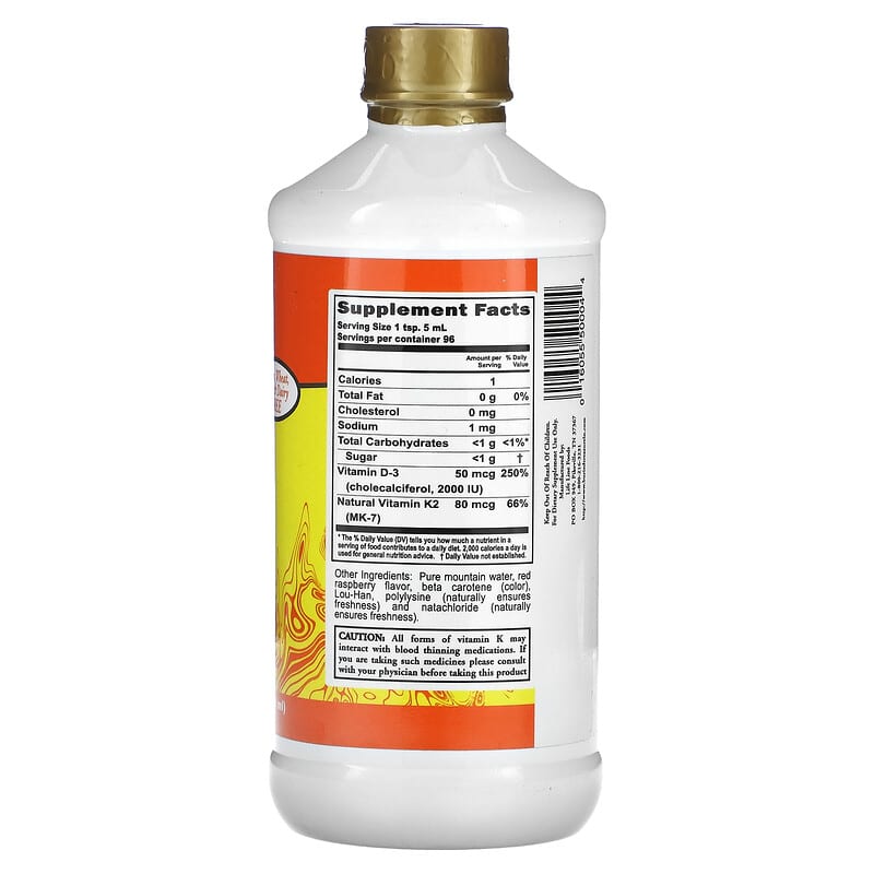 Buried Treasure, Liquid Nutrients, D3 Plus K2, 2,000 IU, 16 fl oz (473 ml) 16055500044